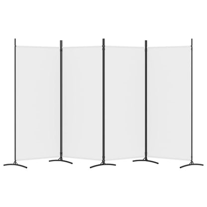 Biombo com 4 painéis 346x180 cm tecido branco