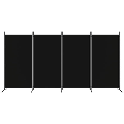 Divisória de quarto com 4 painéis 346x180 cm tecido preto