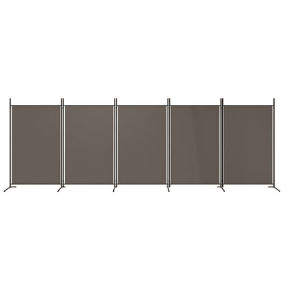 Divisória de quarto com 5 painéis 433x180 cm tecido antracite