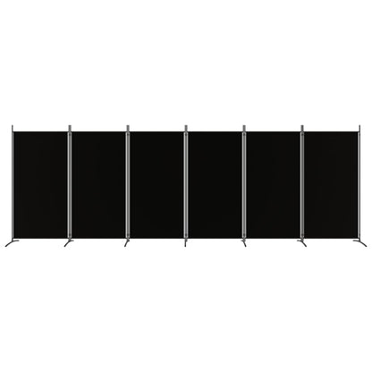 Divisória de quarto com 6 painéis 520x180 cm tecido preto