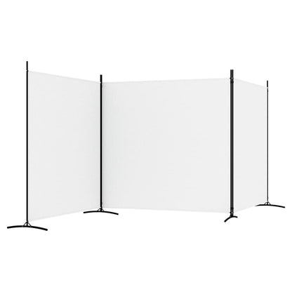 Biombo com 3 painéis 525x180 cm tecido branco