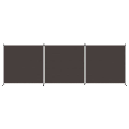 Divisória de quarto com 3 painéis 525x180 cm tecido castanho
