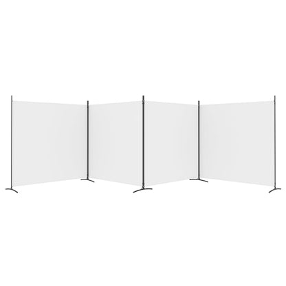 Biombo com 4 painéis 698x180 cm tecido branco