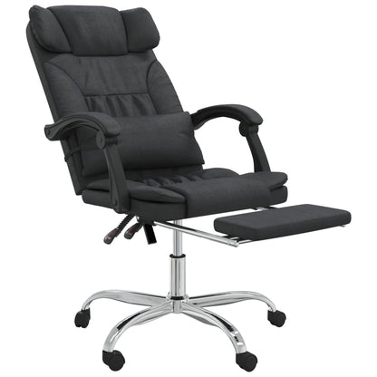 Cadeira escritório massagens reclinável couro artificial preto