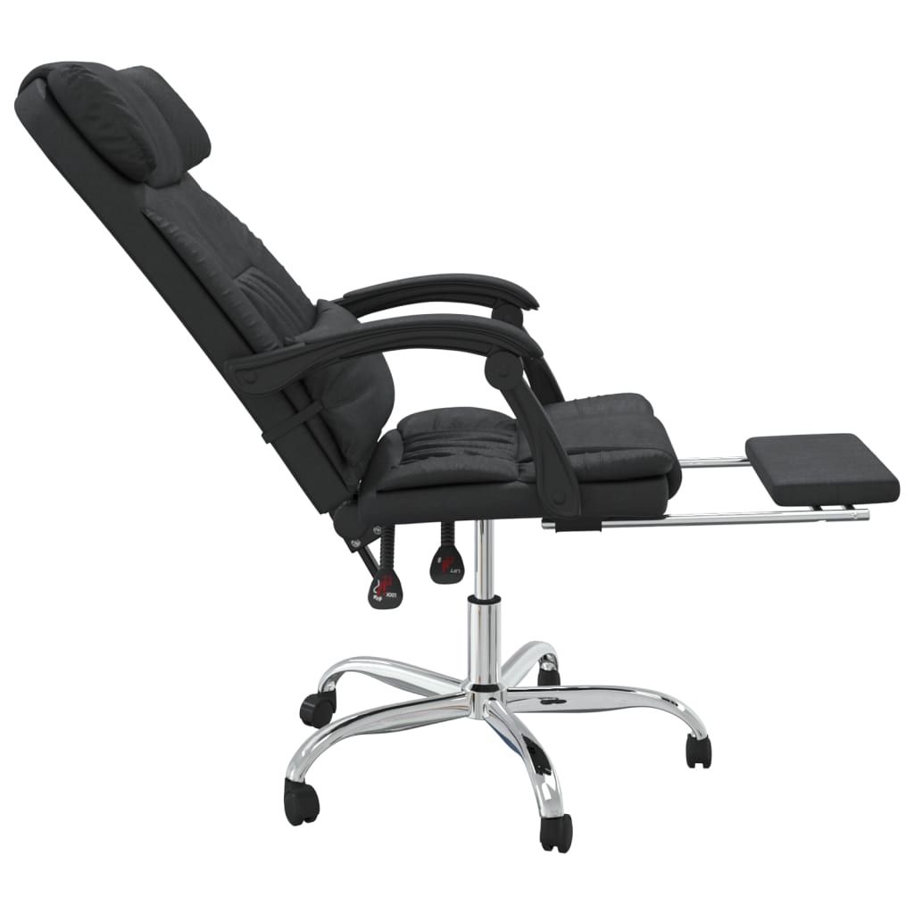 Cadeira escritório massagens reclinável couro artificial preto