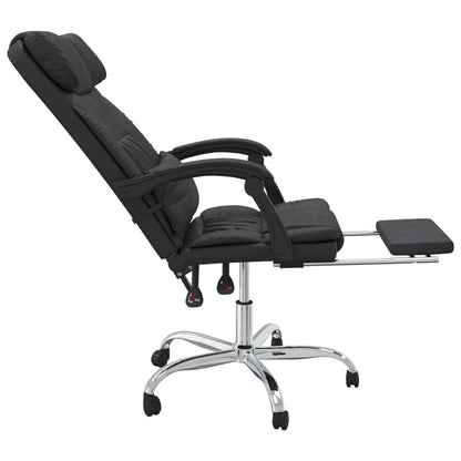 Cadeira escritório massagens reclinável couro artificial preto