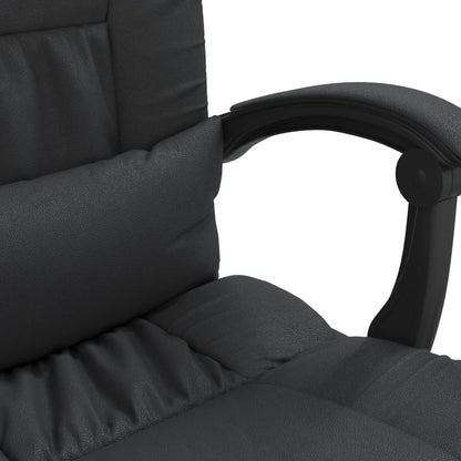 Cadeira escritório massagens reclinável couro artificial preto