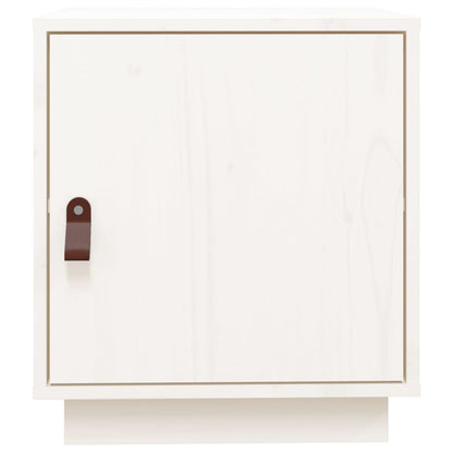 Mesa de cabeceira 40x34x45 cm madeira de pinho maciça branco