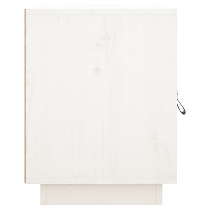 Mesa de cabeceira 40x34x45 cm madeira de pinho maciça branco