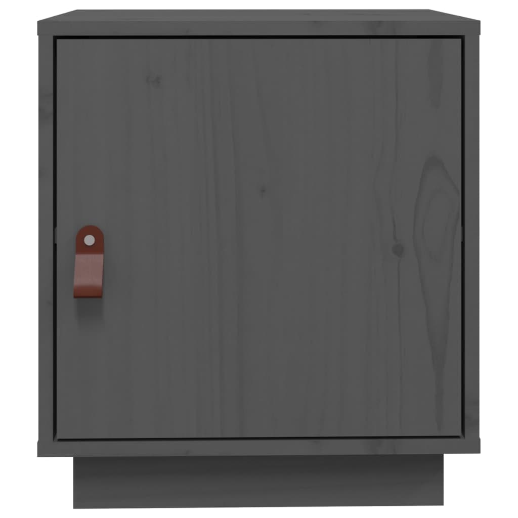 Mesa de cabeceira 40x34x45 cm madeira de pinho maciça cinza