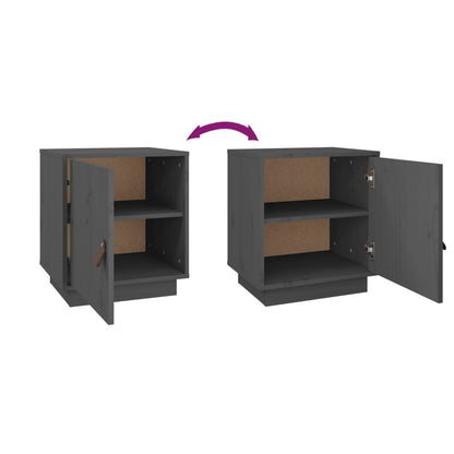 Mesas de cabeceira 2 pcs 40x34x45 cm madeira pinho maciço cinza