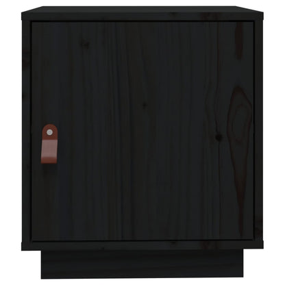 Mesa de cabeceira 40x34x45 cm madeira de pinho maciça preto