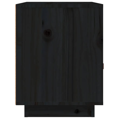 Mesa de cabeceira 40x34x45 cm madeira de pinho maciça preto