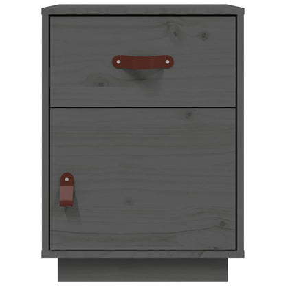 Mesas de cabeceira 2 pcs 40x34x55 cm pinho maciço cinza