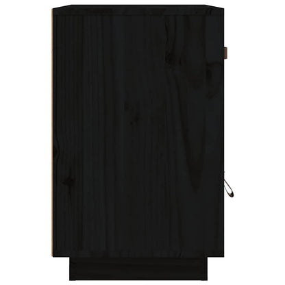 Mesa de cabeceira 40x34x55 cm madeira de pinho maciça preto