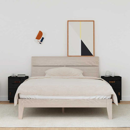 Mesas de cabeceira 2 pcs 40x34x55 cm pinho maciço preto