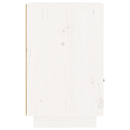 Mesa de cabeceira 40x34x55 cm madeira de pinho maciça branco