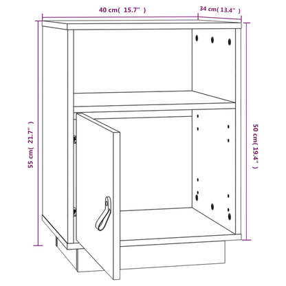 Mesas de cabeceira 2 pcs 40x34x55 cm pinho maciço cinza