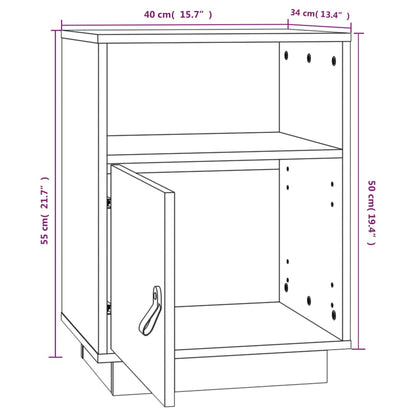 Mesa de cabeceira 40x34x55 cm pinho maciço castanho mel