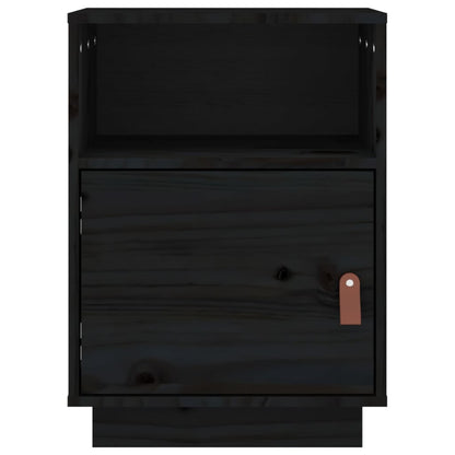 Mesa de cabeceira 40x34x55 cm madeira de pinho maciça preto