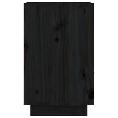 Mesa de cabeceira 40x34x55 cm madeira de pinho maciça preto