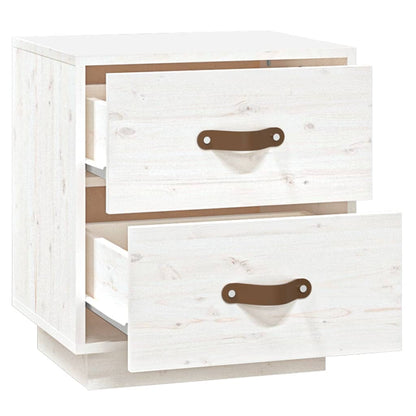 Mesas de cabeceira 2 pcs 40x34x45 cm pinho maciço branco