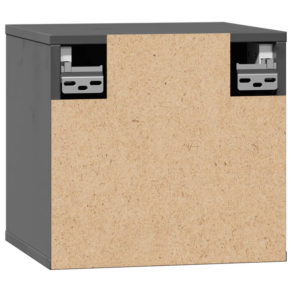 Armários de parede 2 pcs 31,5x30x30 cm pinho maciço cinza