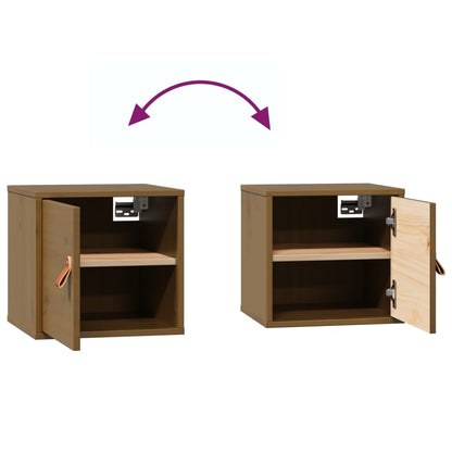Armários de parede 2 pcs 31,5x30x30cm pinho maciço castanho-mel