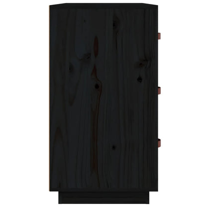 Aparador 80x40x75 cm madeira de pinho maciça preto