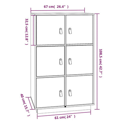 Aparador alto 67x40x108,5 cm pinho maciço castanho mel