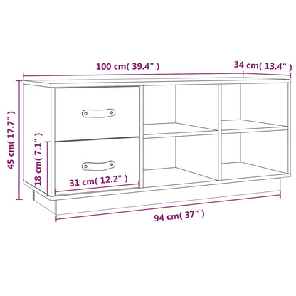 Banco sapateira 100x34x45 cm pinho maciço branco