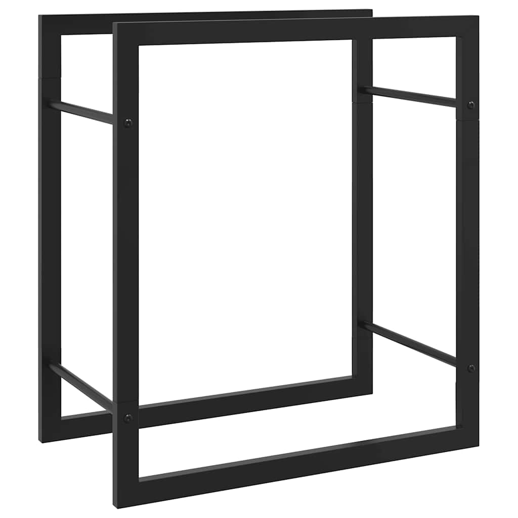 Suporte para lenha 50x28x56 cm aço preto mate