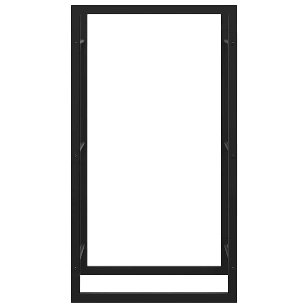 Suporte para lenha 50x28x94 cm aço preto mate