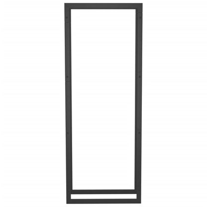 Suporte para lenha 50x28x132 cm aço preto mate