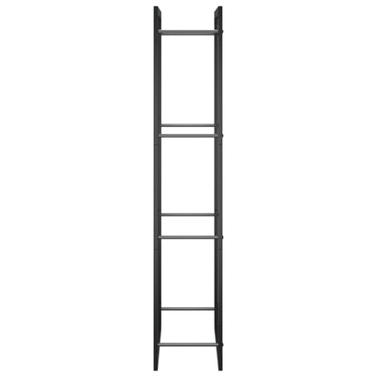 Suporte para lenha 50x28x132 cm aço preto mate