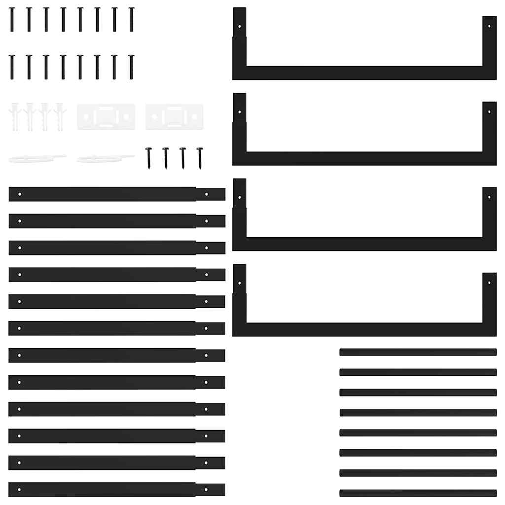 Suporte para lenha 50x28x132 cm aço preto mate