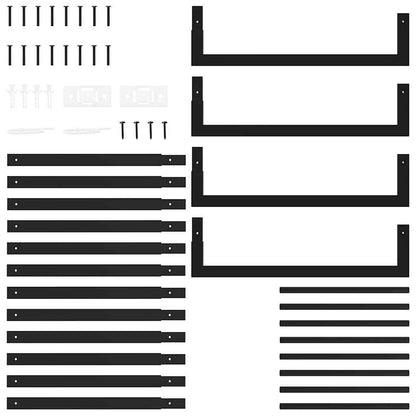 Suporte para lenha 50x28x132 cm aço preto mate