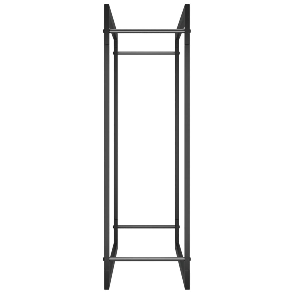 Suporte para lenha 80x28x86 cm aço preto mate