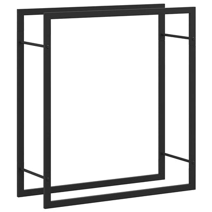 Suporte para lenha 80x28x86 cm aço preto mate