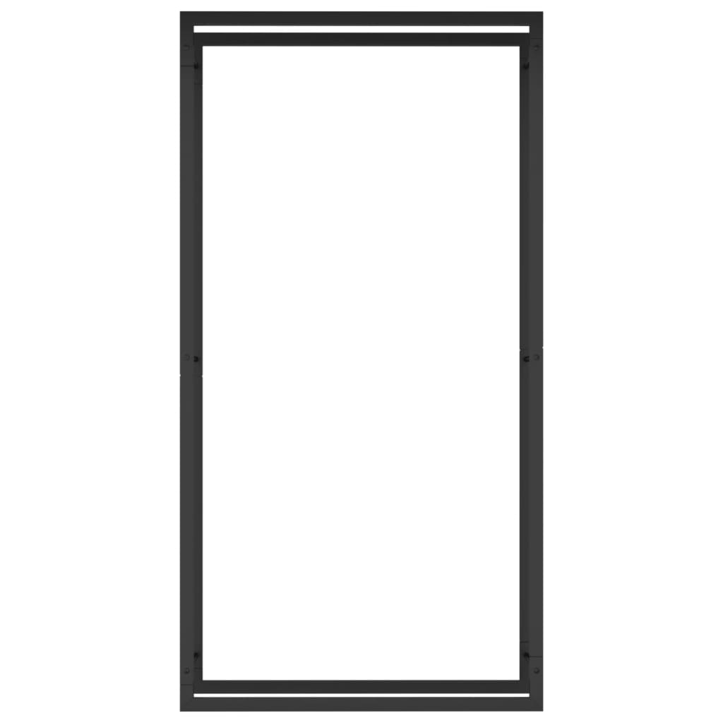 Suporte para Lenha Preto Mate 80x28x154 cm Aço