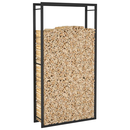 Suporte para Lenha Preto Mate 80x28x154 cm Aço