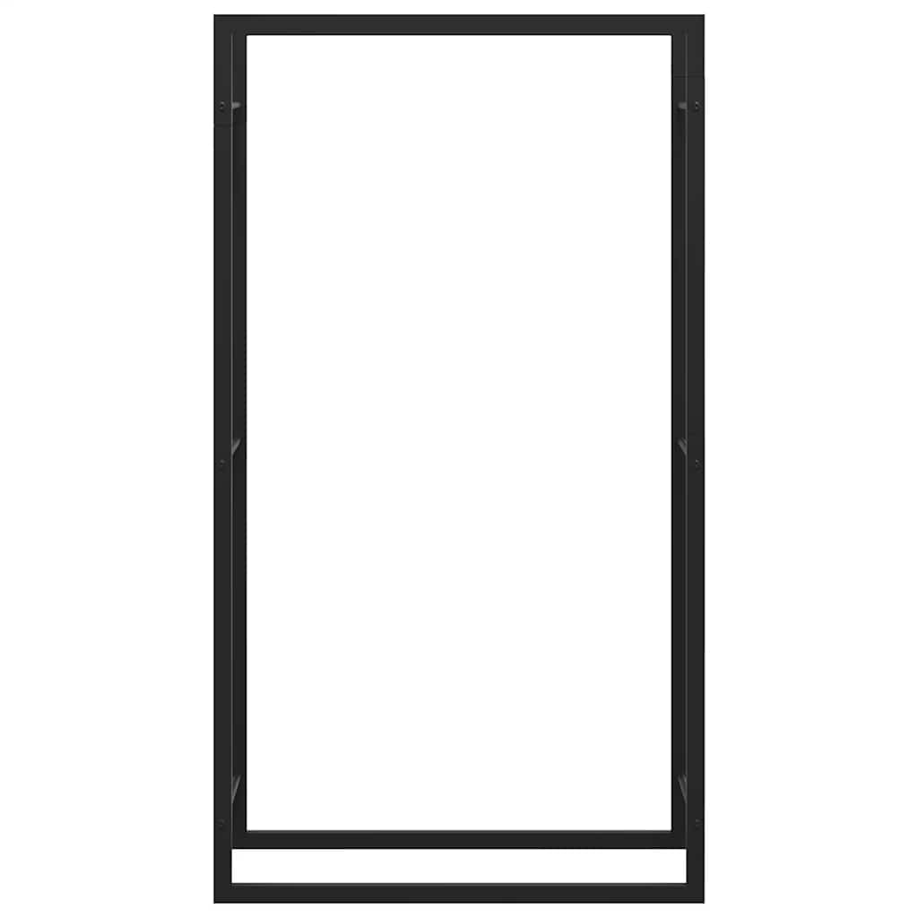Suporte para Lenha Preto Mate 80x28x154 cm Aço