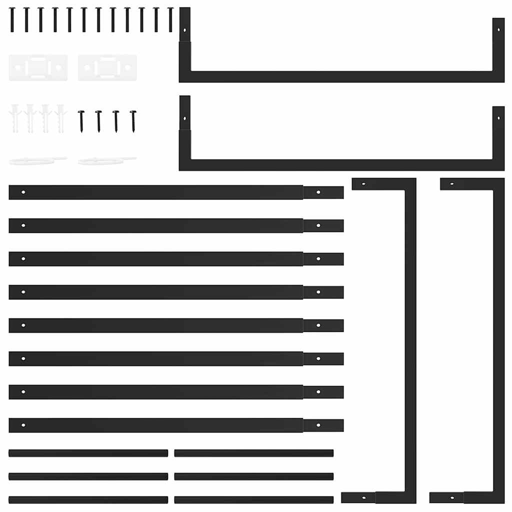 Suporte para Lenha Preto Mate 80x28x154 cm Aço