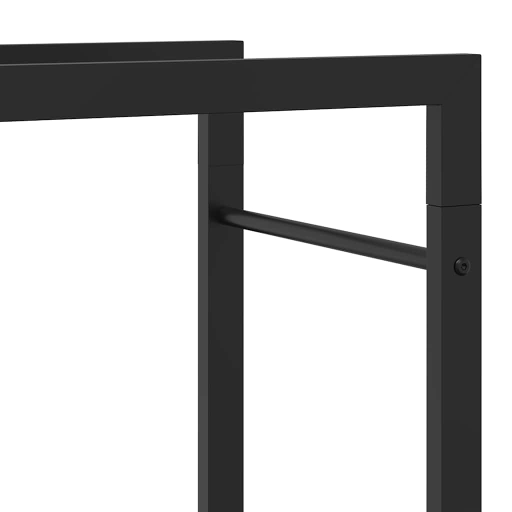 Suporte para Lenha Preto Mate 80x28x154 cm Aço