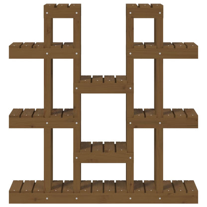 Suporte para plantas 104,5x25x109,5cm pinho maciço castanho mel
