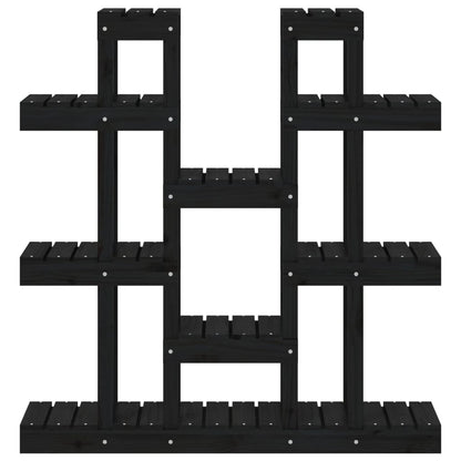 Suporte para plantas 104,5x25x109,5 cm pinho maciço preto