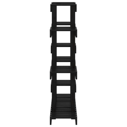 Suporte para plantas 104,5x25x109,5 cm pinho maciço preto
