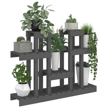 Suporte para plantas 104,5x25x77,5 cm pinho maciço cinzento