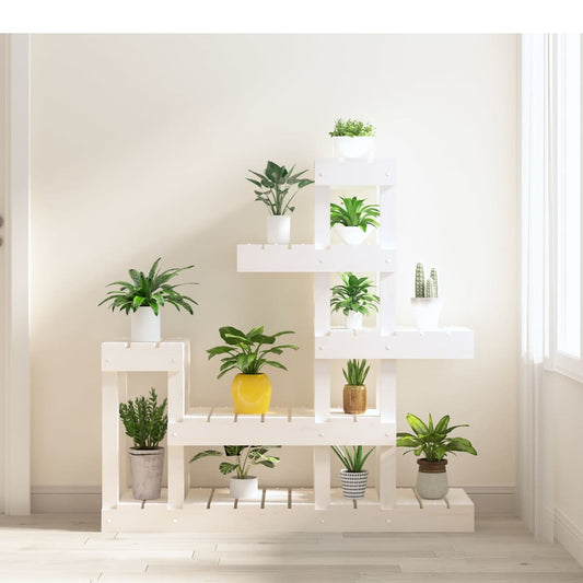 Suporte para plantas 92x25x97 cm pinho maciço branco