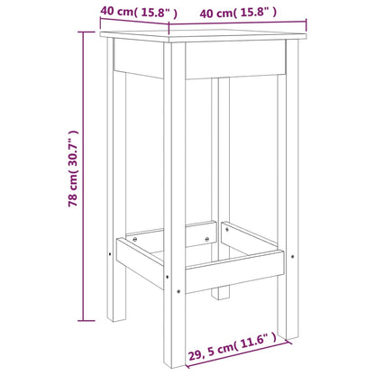 Cadeiras de bar 2 pcs 40x40x78cm madeira de pinho maciça branco